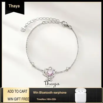 

Thaya S925 Sterling Silver Original Design Romantic Rose Zircon Crystal Charm Bracelets For Jewelry Gift Women Bracelets
