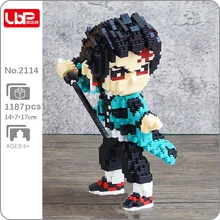 

LBP 2114 Anime Building Blocks Demon Slayer Kamado Tanjirou Sword Warrior Monster Mini Diamond Bricks Toy for Children Kid Gifts