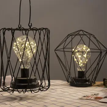 

Iron Geometric Shape Table Lamp Nordic Style Home/ Office Decor Pretty Ornament