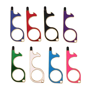 

Touch Screen Buttons Edc Door Opener Hygiene Hand Antimicrobial Contactless Press Elevator Tool Portable Door Opener Keychain
