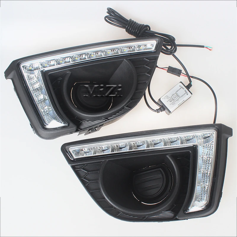 for Honda Jazz for Honda Fit headlight- 2pcs LED Daytime Running Lights fog lights headlights cover fog lamps fog light