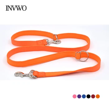 

INVWO 7 In 1 Multi-Function Adjustable Dog Leash Nylon Neoprene Pull Belt Walking Double Lead 2 Dogs A Hands Free Leash A Tether