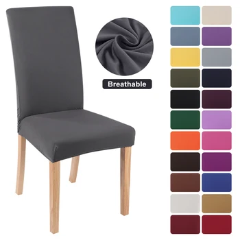 

1pc Solid Color Chair Cover Spandex Stretch Elastic Slipcovers Chair Covers For Kitchen Dining Wedding Banquet Hotel