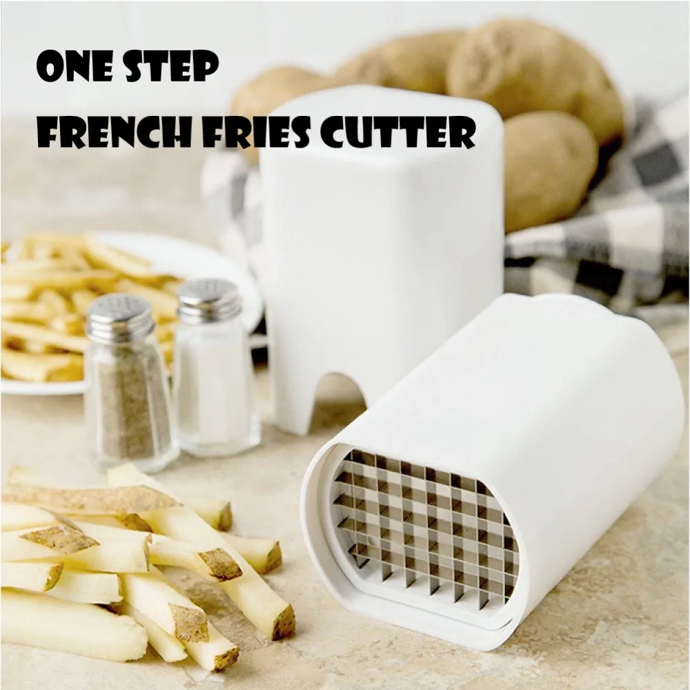 Cortador de patatas fritas de un paso, herramienta afilada para hacer patatas fritas y cortador de verduras multifuncional