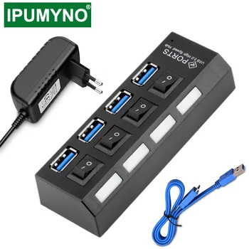 

USB HUB 3.0 Multi 4 7 USB Port With Power Adapter For Macbook Pro Air Computer PC Laptop Accessories Splitter Usb Multiple Hab