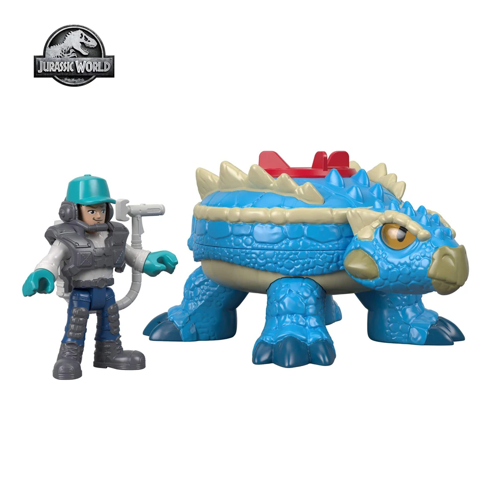 

Imaginext Jurassic World Toy Dinosaurs Ankylosaurus & Agent Figure Collectible Dinosaur Set Model Movable Joint Toys FXT30