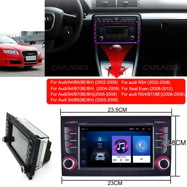 2 Din Car Android Radio Multimedia Video Player For Audi A4 B8 B7 B6 S4 Rs4  Seat Exeo 2002 - 2008 Navigation Gps 2din No Dvd - Car Multimedia Player -  AliExpress