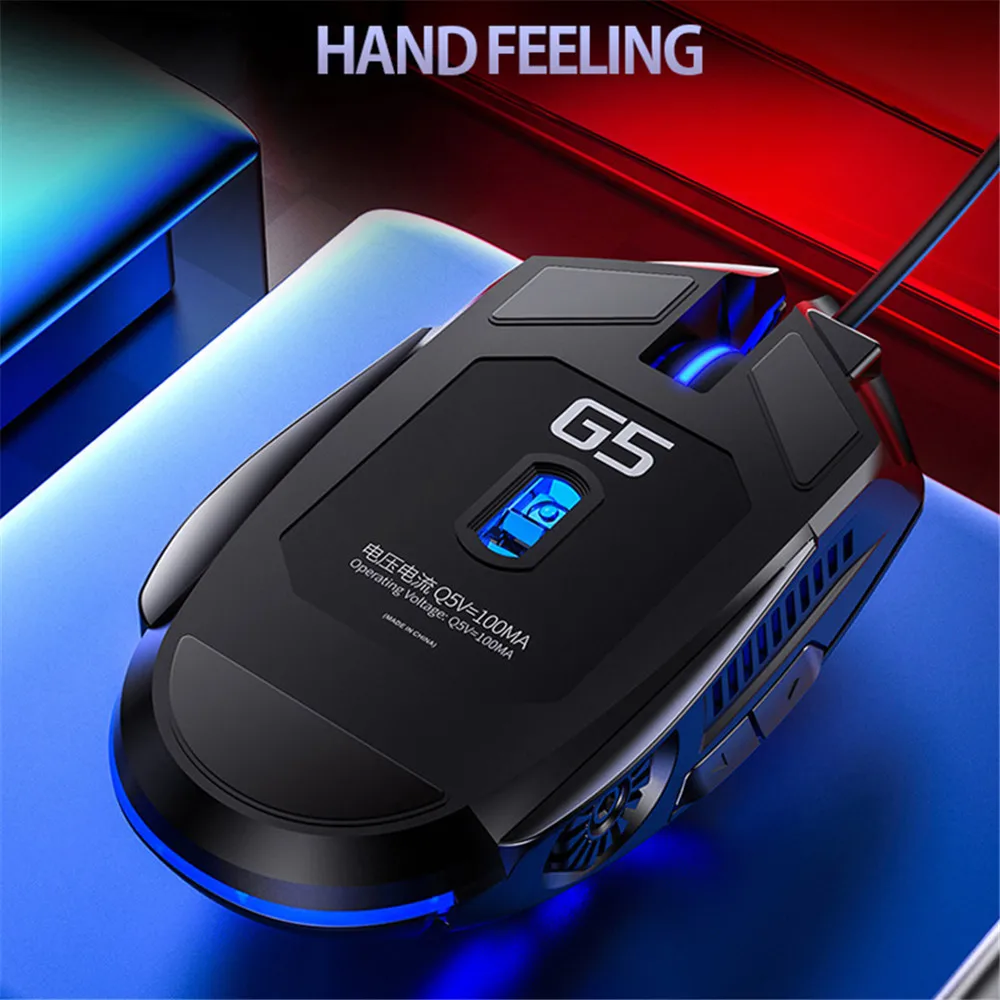 Gaming Mouse Wired Mute Mouse Gamer Mice 6Button Luminous USB Computer Mouse  for Computer PC Laptop Gaming