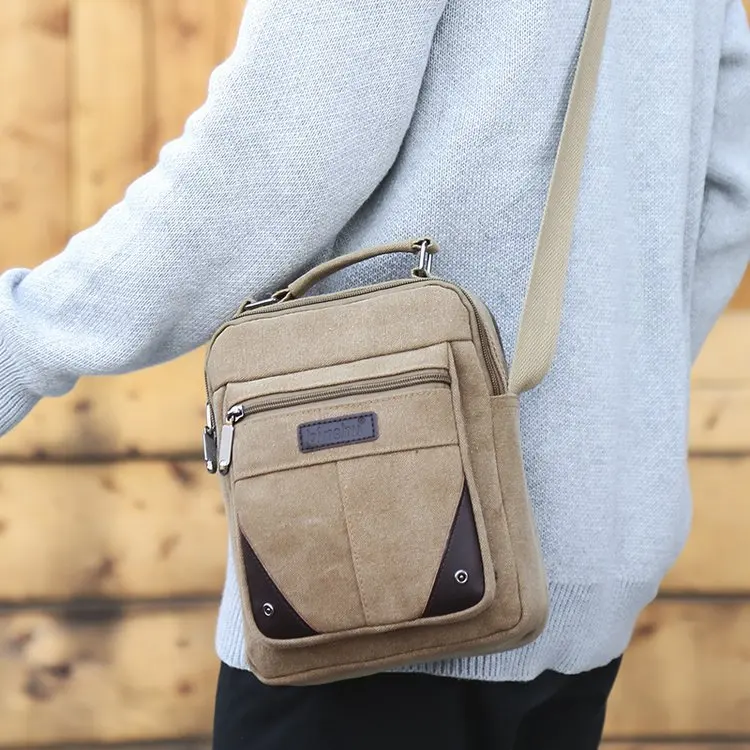 

Men's Bag 2019 New Style Canvas Lettered Shoulder Bag Casual Versatile Verticle Shoulder Bag Logo