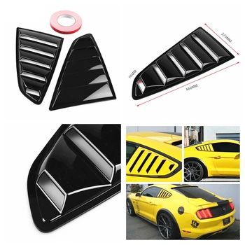 

Black Quarter Panel Side Window Scoop Louvers Cover Trim Sticker For Ford Mustang 2015 2016 2017 2018 Side Deflector Vent