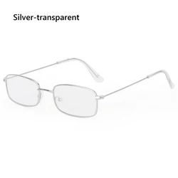 Sleek Unisex Mirrored Lens UV400 Metal Frame Sunglasses (Silver - transparent)