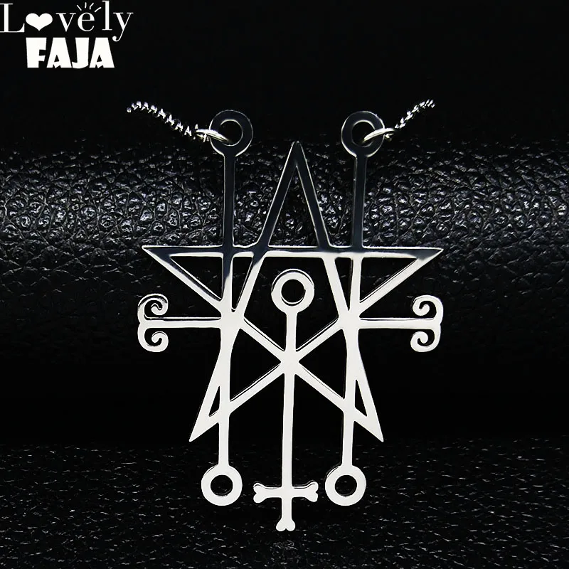 Astaroth Sceal Sigil, ожерелье из нержавеющей стали, женское/Мужское, сатана, штат, мужская, Т-образная цепочка, маленький ключ, скрытый король, Goetia, булавка, ювелирное изделие N19987