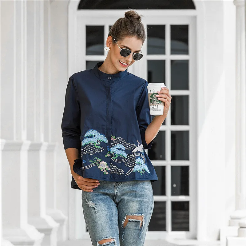 Women Tops Blouse Women Print Shirts Fashion Korean Casual Blouse Women Plus Size