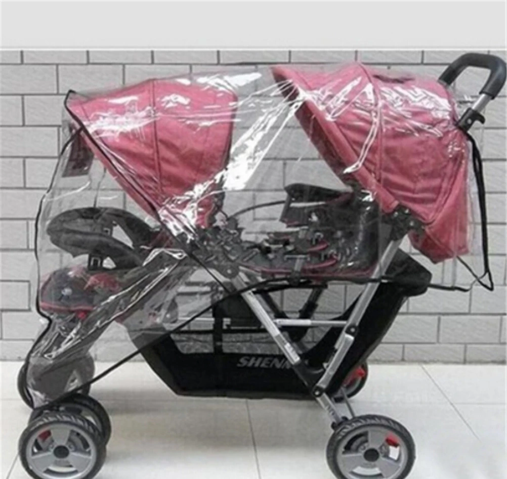 Twins Stroller Rain Cover Stroller Protection Waterproof Baby Pushchairs Trolley Carriage Double Stroller Accessories Wind Dust baby stroller accessories display	