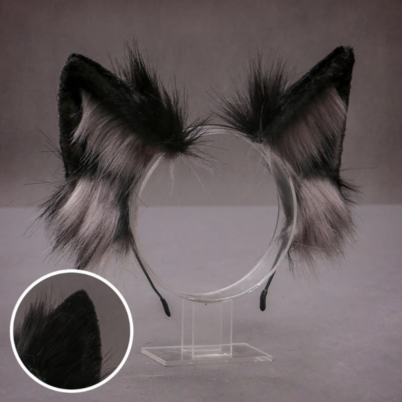 Cosplay&ware Lovely Animal Faux Fur Wolf Ears Headband Realistic Furry Fluffy Hair Hoop Lolita Anime Masquerade Cosplay Costume -Zentai shop online H950a4bb4dcb14ca3b9b2a00be513f142e.jpg