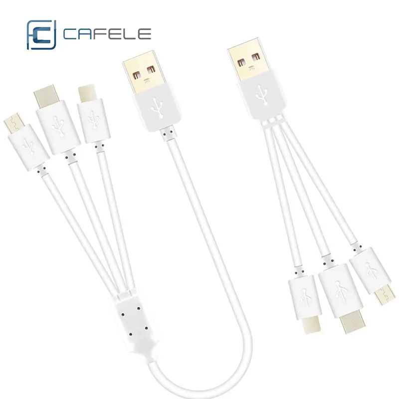 

Cafele 3 In 1 USB Cable 1M 2.4A Fast Charger Type C Usb Cables For Iphonex Xs Xiaomi Mi9 Red Rice Note Hauwei Samsung Equipment