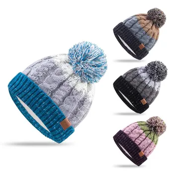 

Men Women Beanie Hats Winter Unisex Fleece Hat Knitted Warm Lining Cap For Female Big Kid Boy Girl Caps Ski Plus Velvet Scarf