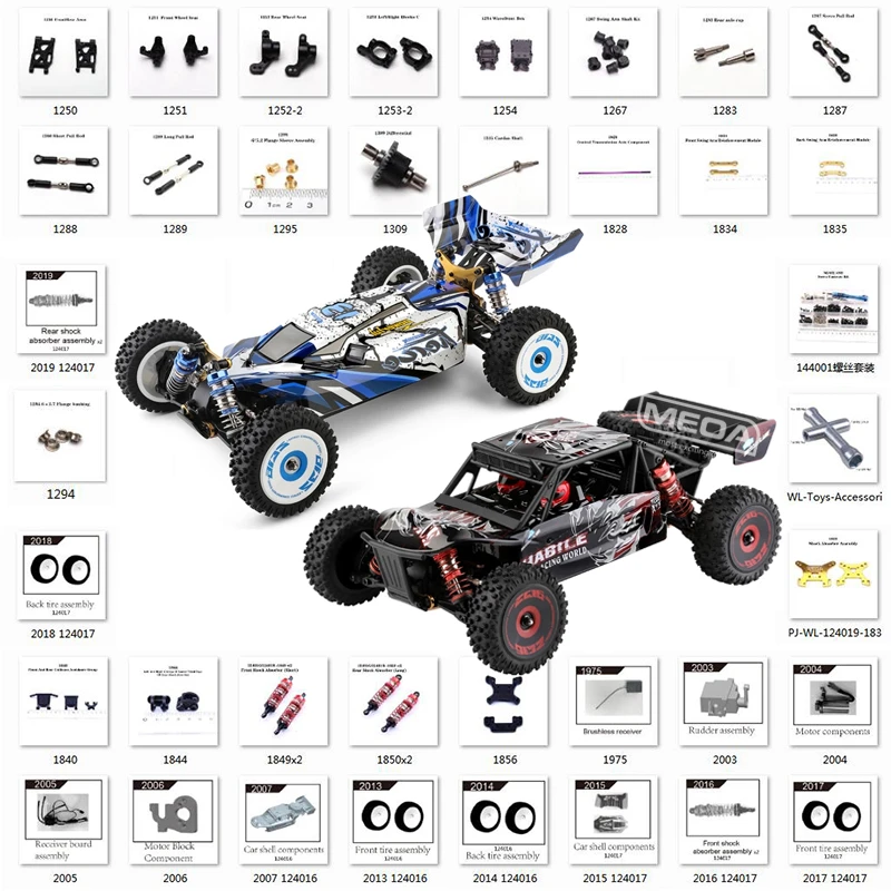 Wltoys 124016 124017 1/12 Rc Car Original Spare Parts Brushless Motor