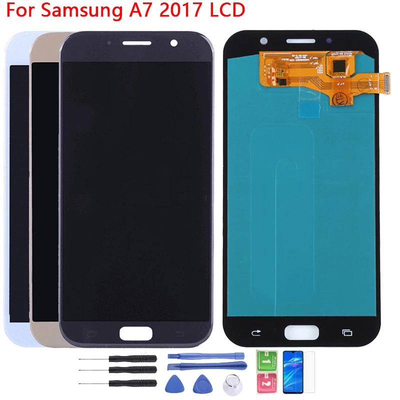 

Super AMOLED A7 LCD For Samsung Galaxy A7 2017 A720 A720F LCD display Touch Screen A7 2017 Display Replacement Assembly Repair