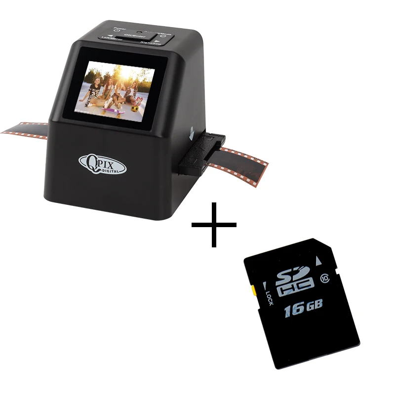 Escáner de película negativa portátil de 22 MP, convertidor de diapositivas de 35 mm, visor de imágenes digitales con pantalla LCD de 2,4" y software de edición incorporado