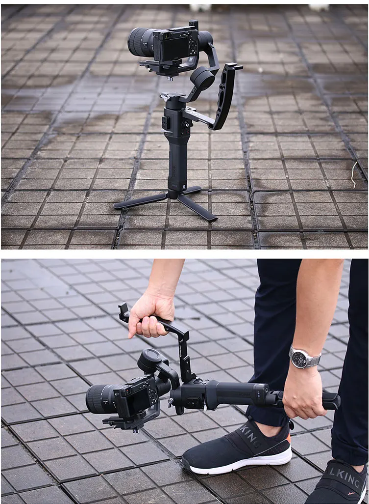 UURig DH12 металлический ручной карданный стабилизатор с ручкой для DJI Ronin SC Gimbal Ручной Стабилизатор с креплением для холодного башмака