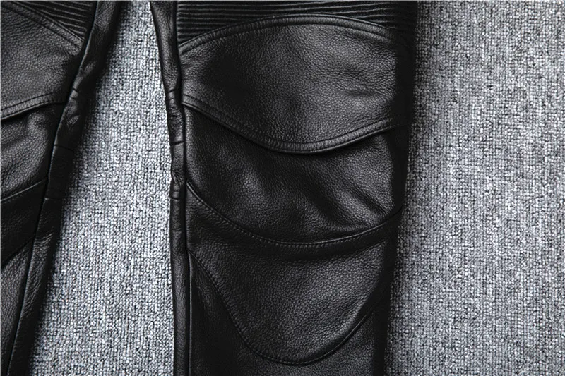 Men's Motorcycle Riding genuine Leather Motorcycle Pants 9