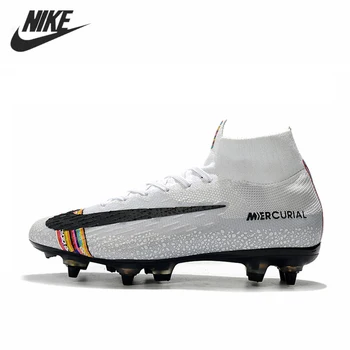 

NIKE-zapatillas Mercurial Superfly VI Flyknit 360 "LVL UP" Vapor VII Elite SG AC36-39, color blanco, arco iris, para mujer