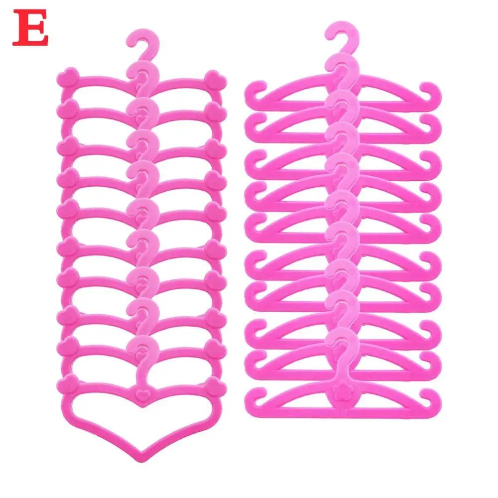 Set of 20 Colorful Mini Plastic Doll Hangers - Stylish Dress Accessories