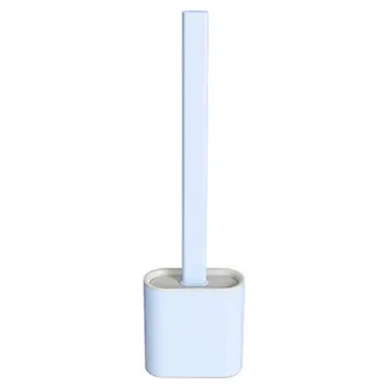 

Creative Toilet Brush Soft Silicone Toilet Brush Set With Clean Hygienic Base Wall Long Handle Gap Brush