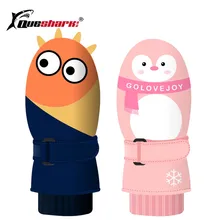 Зимние Детские лыжные перчатки для детей от 3 до 8 лет, зимние теплые спортивные варежки для мальчиков и девочек, лыжные перчатки для сноуборда с принтом животных