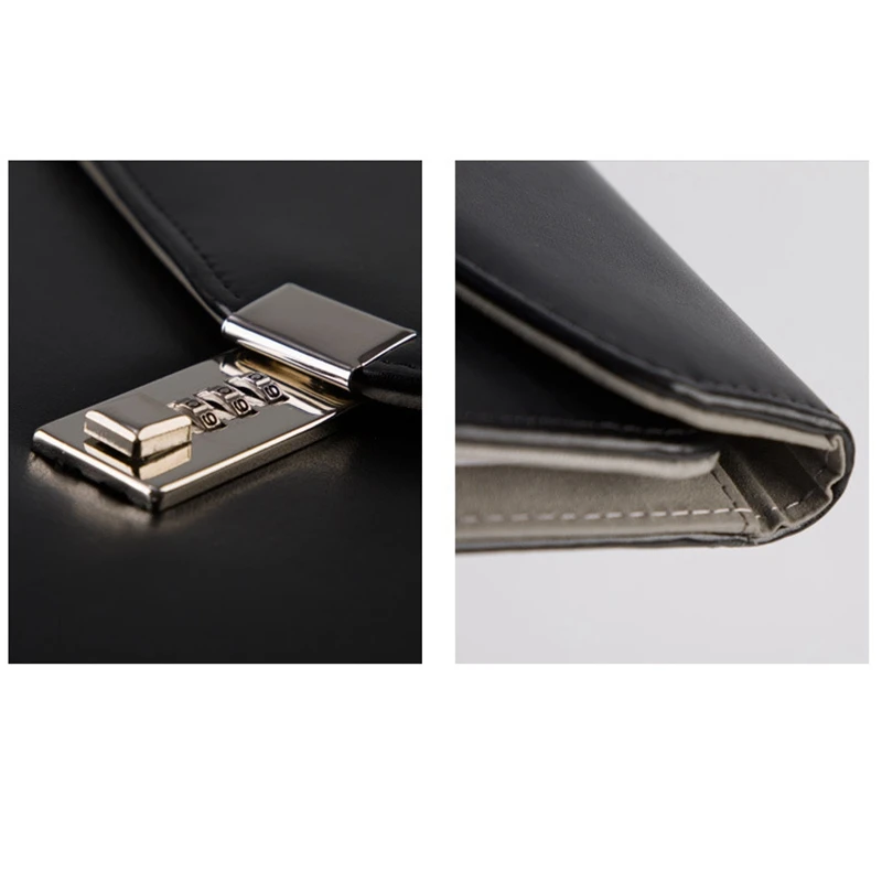 AUAU-Binder A4 File Folder with Lock Business Manager Password Briefcase File Cabinet Holder Manager Password Briefcase Bag