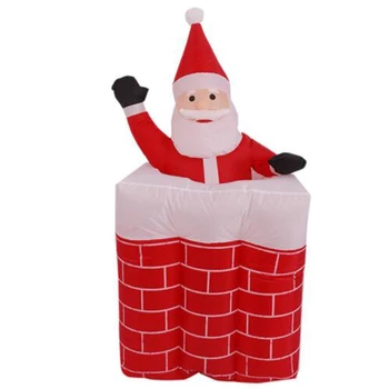 

1.6M LED Airblown Inflatable Animated Santa Rises From Chimney Up and Down Outdoor Layout Christmas Decor Figure Kids Classic To