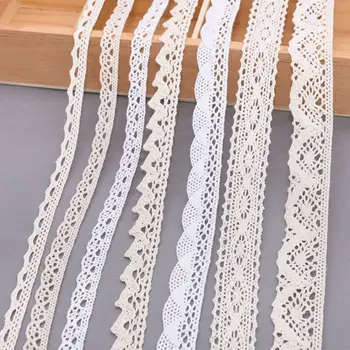 

5/10Yards White Cotton Embroidered Lace Trim Ribbons Fabric DIY Handmade Craft Clothes Sewing Accessories Supplies