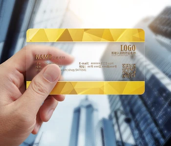 

White ink Transparent business card/ Custom Business Cards printing/ transparent plastic business cards