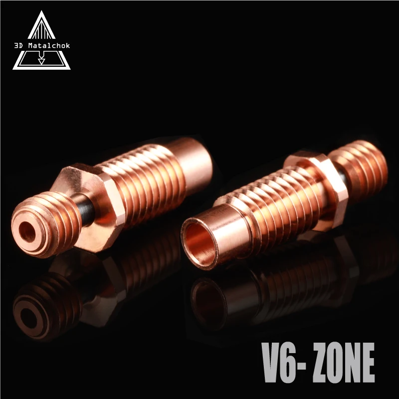 

3D Matadors NF V6-Zone Heat Break Copper & Aerospace Materials 3D Printer Nozzle Throat For Voron 1.75mm V6 Hotend Heater Block