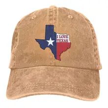 Я люблю Техасский флаг для взрослых модные джинсы Casquette регулируемая бейсболка