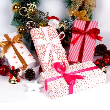 

10pcs/lot Fluorescent Color Wrapping Paper Flower Gift Wrapping Paper Stars Dot Wrapping Paper Red Package Book Cover