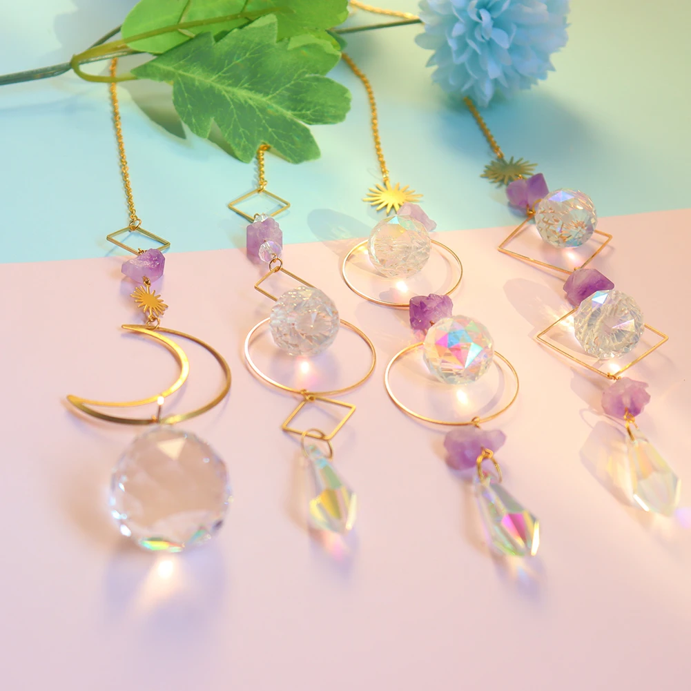 Crystal Windchimes Sun Catchers Diamond Hanging Rainbow Chaser Garden Window Wedding Curtain Chandelier Home Decor Wind Chime sun catcher,crystal pendant,sun catchers,window ornament