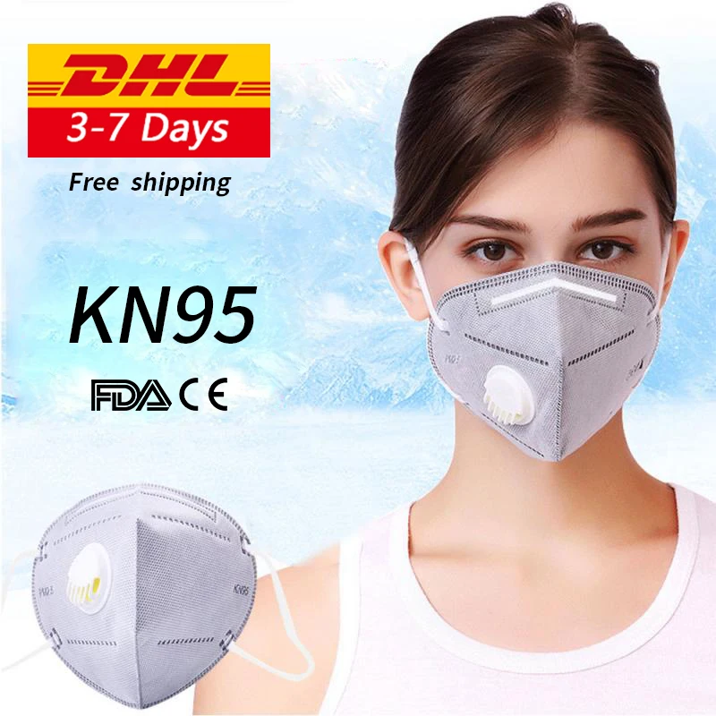 

DHL freeship N95 mask with Breathing valve kn95 mouth face mask masker kf95 PM2.5 respirator masks ffp1 FFP2 FFP3 KF94 n95 mask