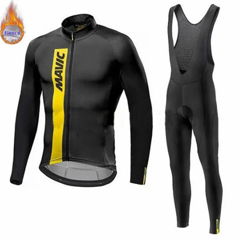 Pro Team MAVIC Зимняя Теплая Флисовая велосипедная одежда, мужская новая трикотажная одежда, костюм для езды на велосипеде, MTB Одежда, комбинезон, комплекты - Цвет: 7