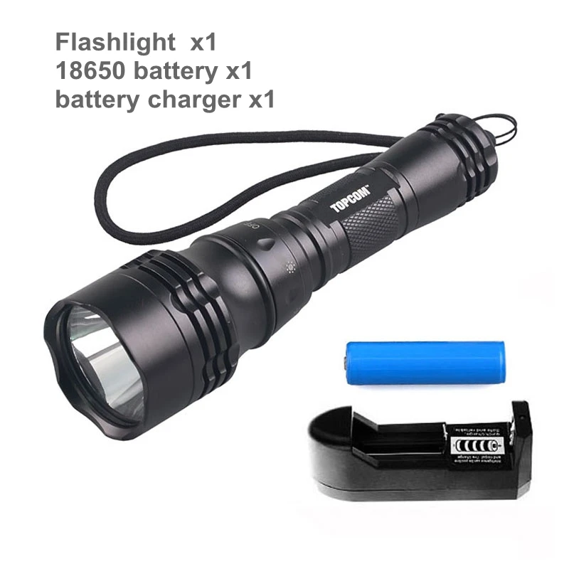 TMWT Водонепроницаемый Дайвинг факел 2000LM CREE XM-L2 T6 LED холодный белый свет фонарик с 18650 Батарея - Испускаемый цвет: with battery