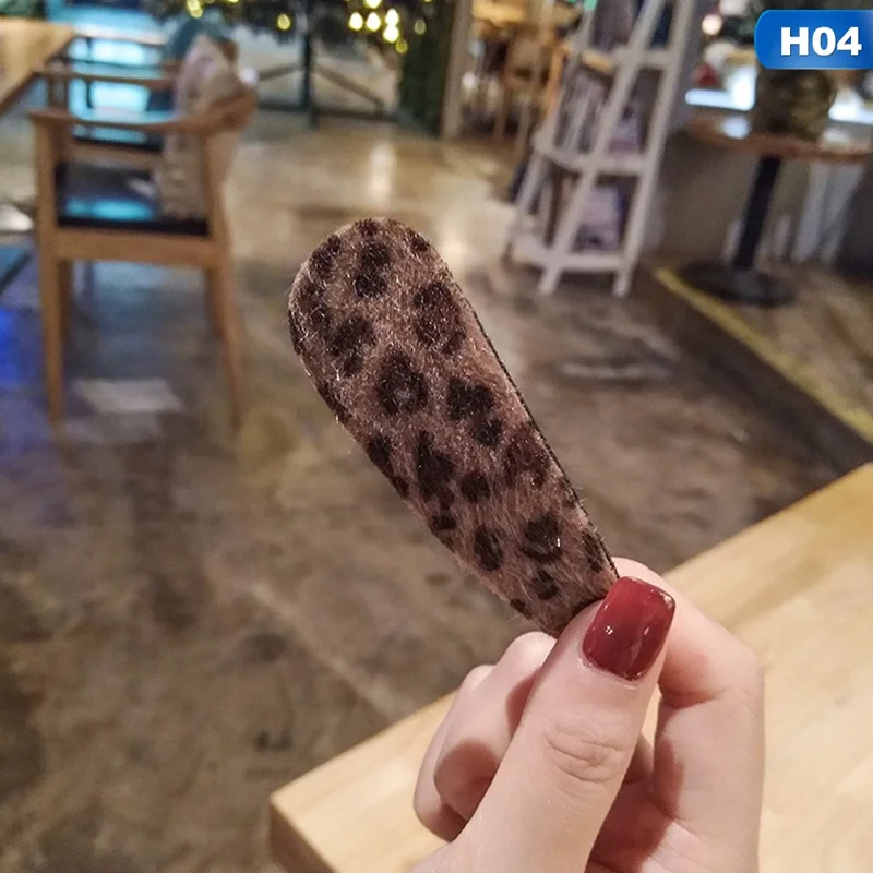 04 Корейская мода, женская леопардовая плюшевая заколка, заколка, аксессуары для волос, красивые инструменты для укладки, Прямая поставка - Цвет: 04