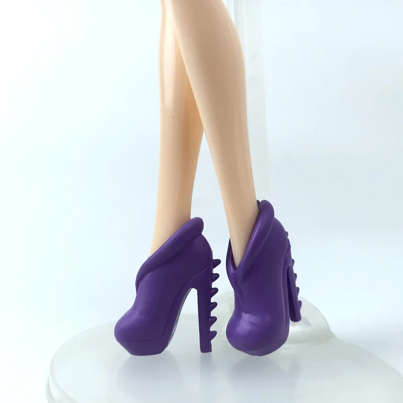 1 пара Высокое качество оригинальные туфли для кукла "Монстер Хай" Обувь на высоких каблуках мягкого плюша; аксессуары для куклы пинетки для 1/6 Монстр демон куклы - Цвет: 7