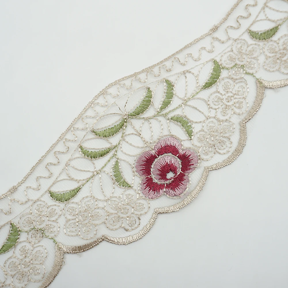 Кружевная отделка 2 метра с вышивкой Цветочная лента для украшения диванов