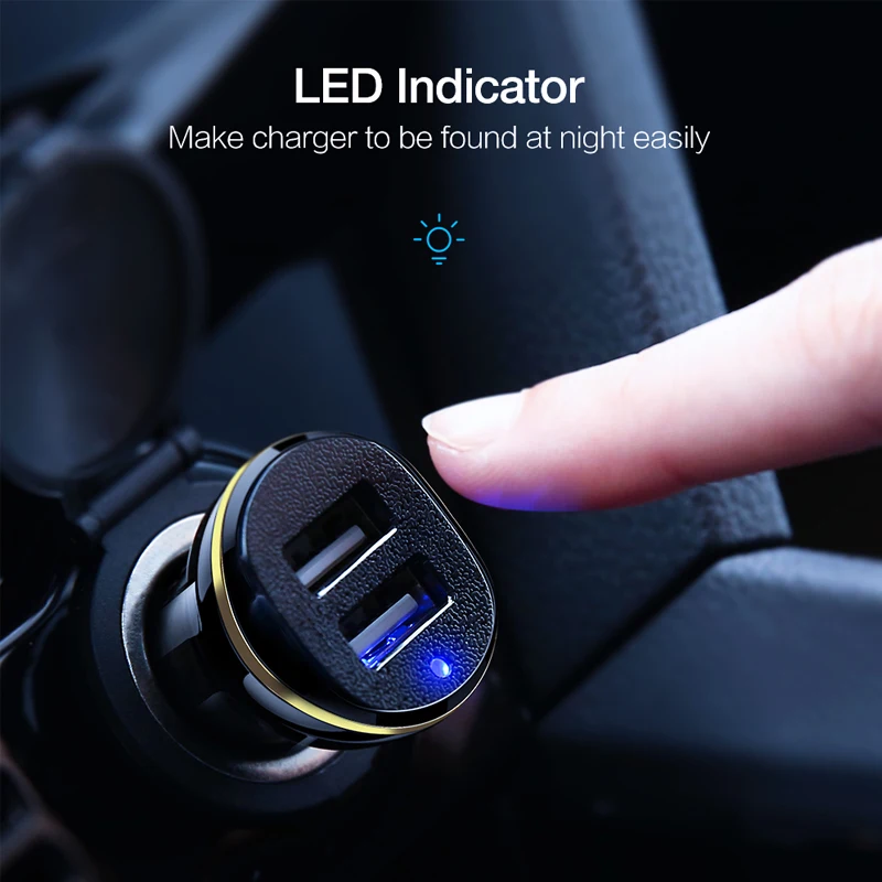 VINISUNG Mini Dual USB Автомобильное зарядное устройство мобильный телефон планшет 3.1A универсальное быстрое зарядное устройство автомобильное зарядное устройство адаптер для iPhone 11 X XS 8 7