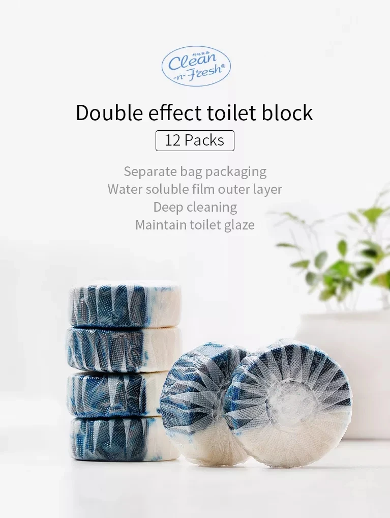 Xiaomi Clean-n-fresh Double-effect Deodorizing Cleaning Toilet Block Independent Water-soluble Film Packaging Anionic Active Fac (1)