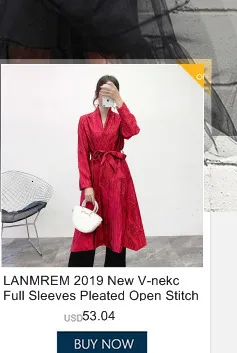 LANMREM,, рукав-фонарик, плотное вязаное платье, женское, осень и зима, Корейская версия, v-образный вырез, длинное, ТРАПЕЦИЕВИДНОЕ ПЛАТЬЕ, PC241