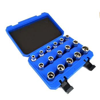 

New 16Pcs Chrome Vanadium Steel Gear Sleeve Tool Set Inner Sleeve Sleeve Hollow Sleeve Machine Repair Auto Repair Household Tool