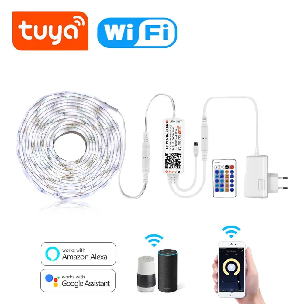 1 м 2 3 4 5 Tuya WIFI светодиодный светильник с умным управлением DC12V 2835 SMD Светодиодная