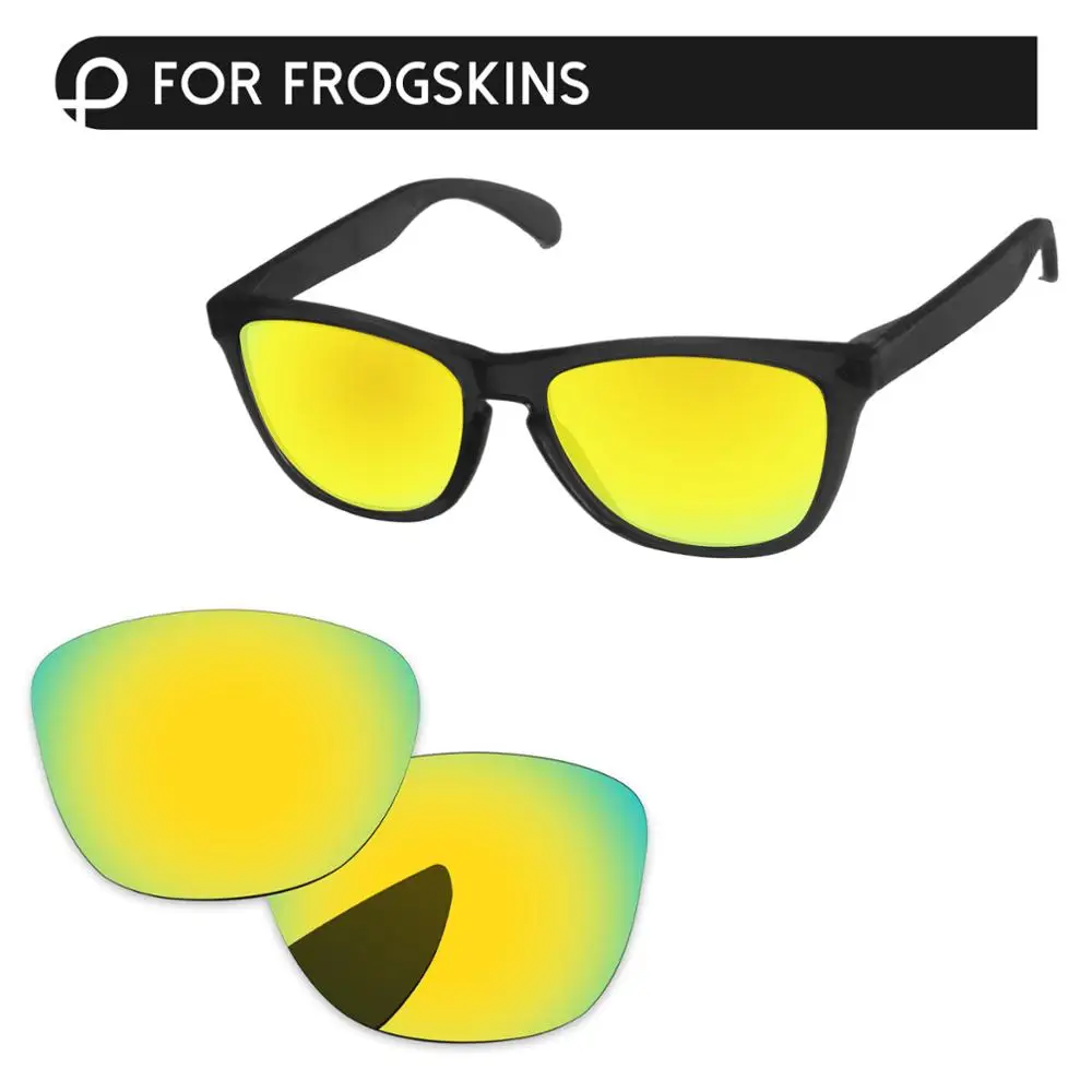 24K Golden PapaViva поляризованные Сменные линзы для аутентичных Frogskins OO9013 солнцезащитные очки UVA и UVB Защита-несколько вариантов - Цвет линз: 24K Golden